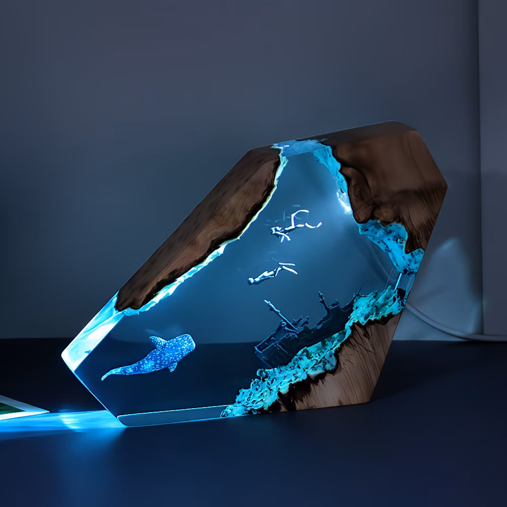 Wood Resin Dimmable Night Lights