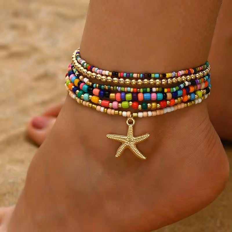 Beaded Anklet Set