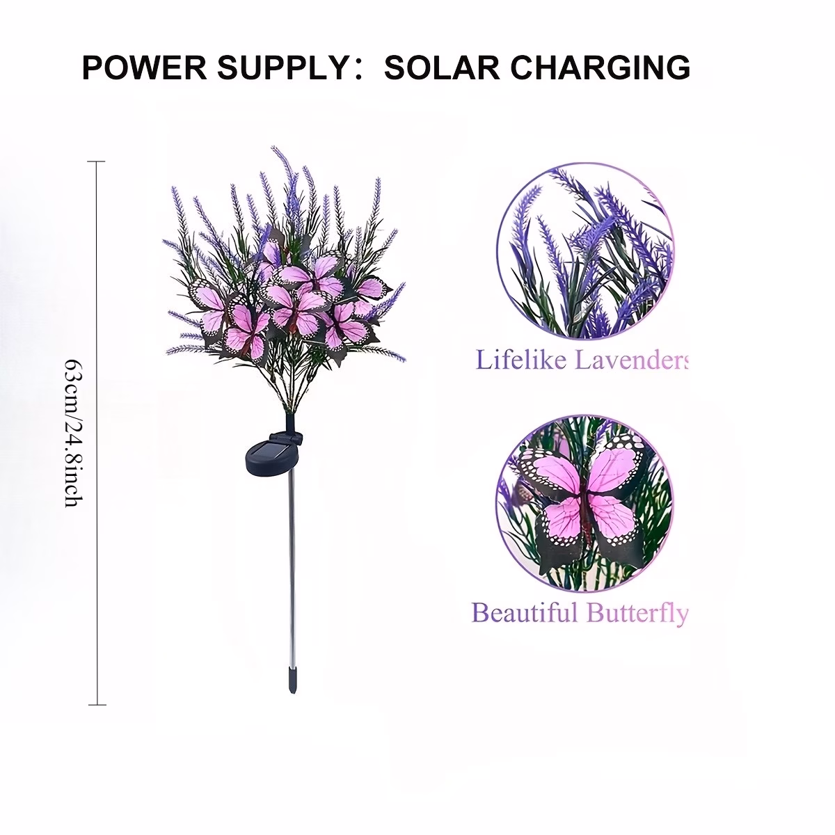 Solar Butterfly Lavender Floor Lamp