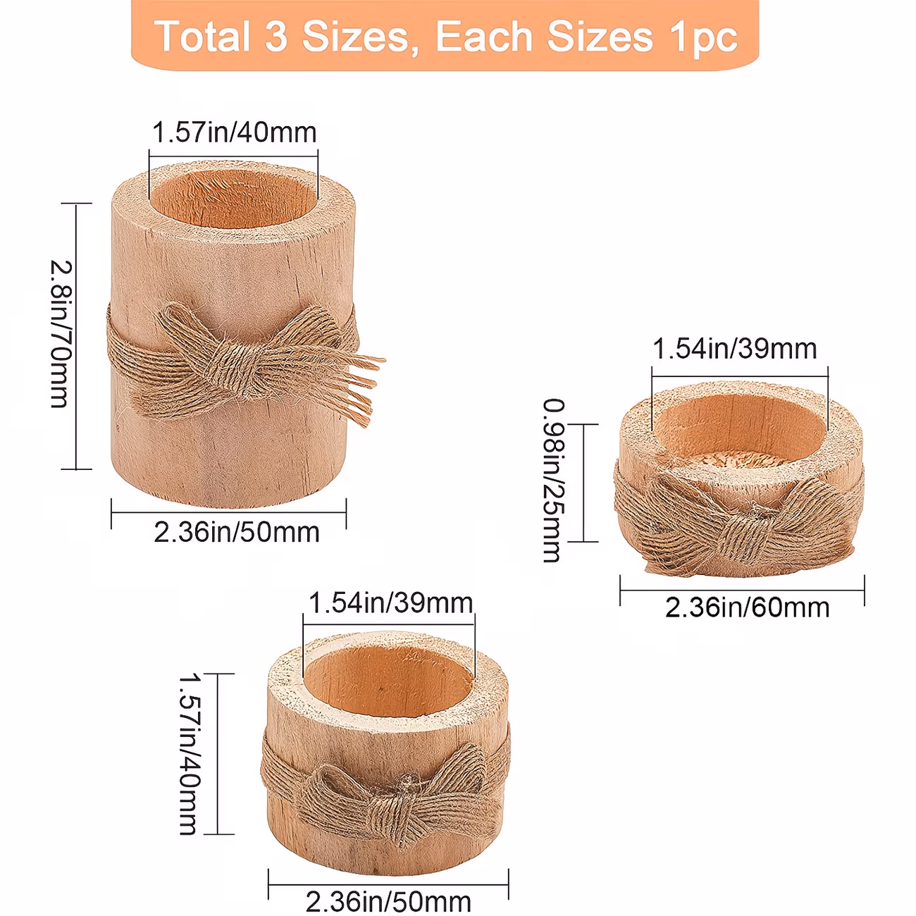  Wooden Candlesticks
