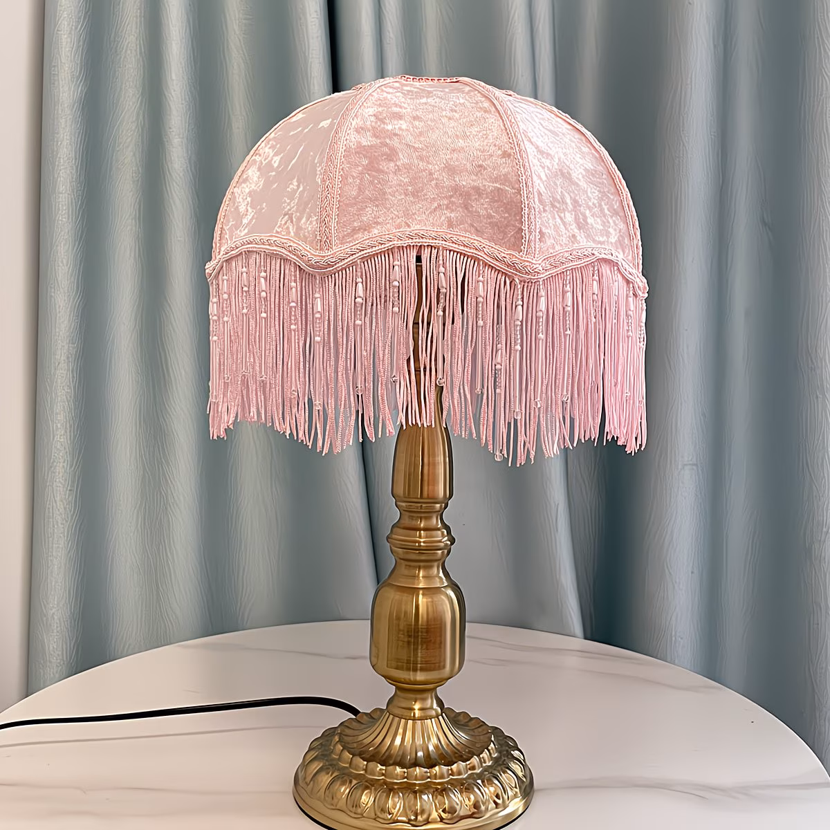 Light Pink Tassel Lampshade