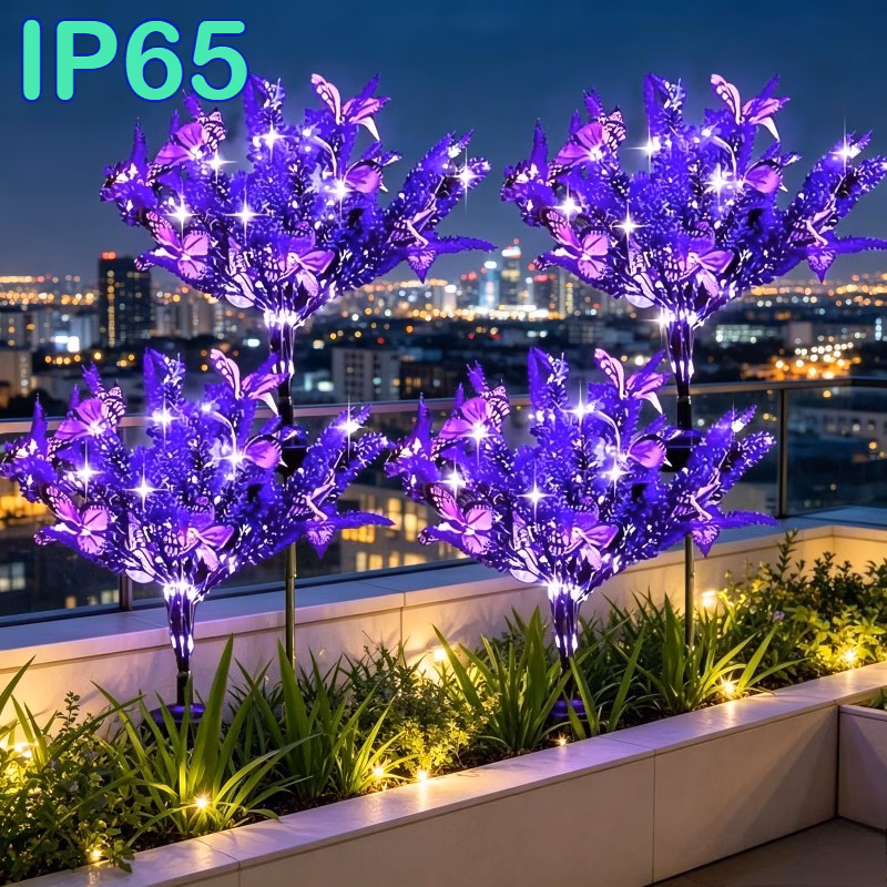Solar Butterfly Lavender Floor Lamp