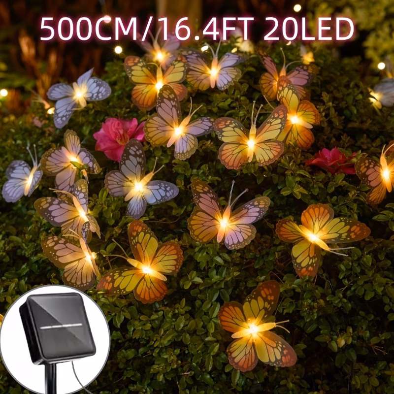 Solar Butterfly String Lights