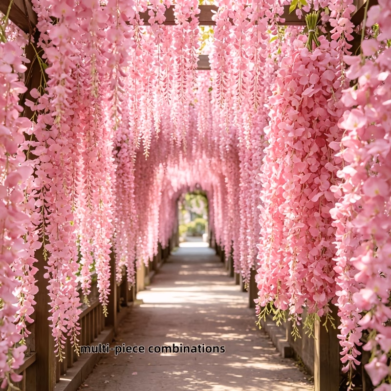 Pink Artificial Wisteria Vine Set with Ties