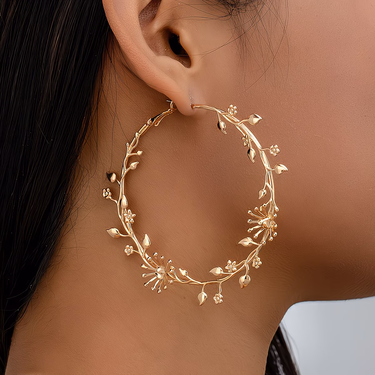  Flower Hoop Earrings