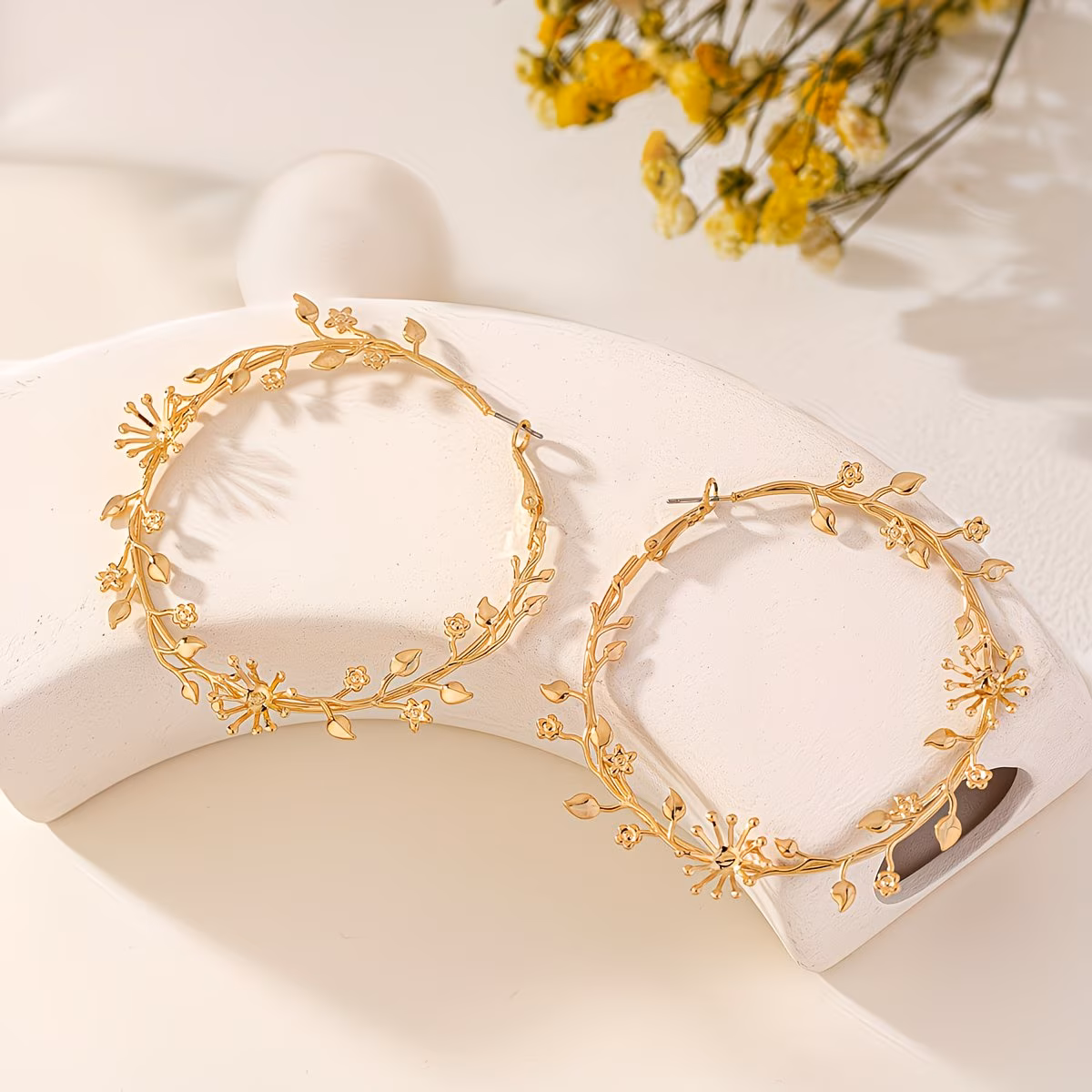  Flower Hoop Earrings