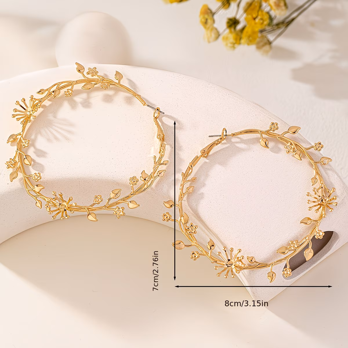  Flower Hoop Earrings