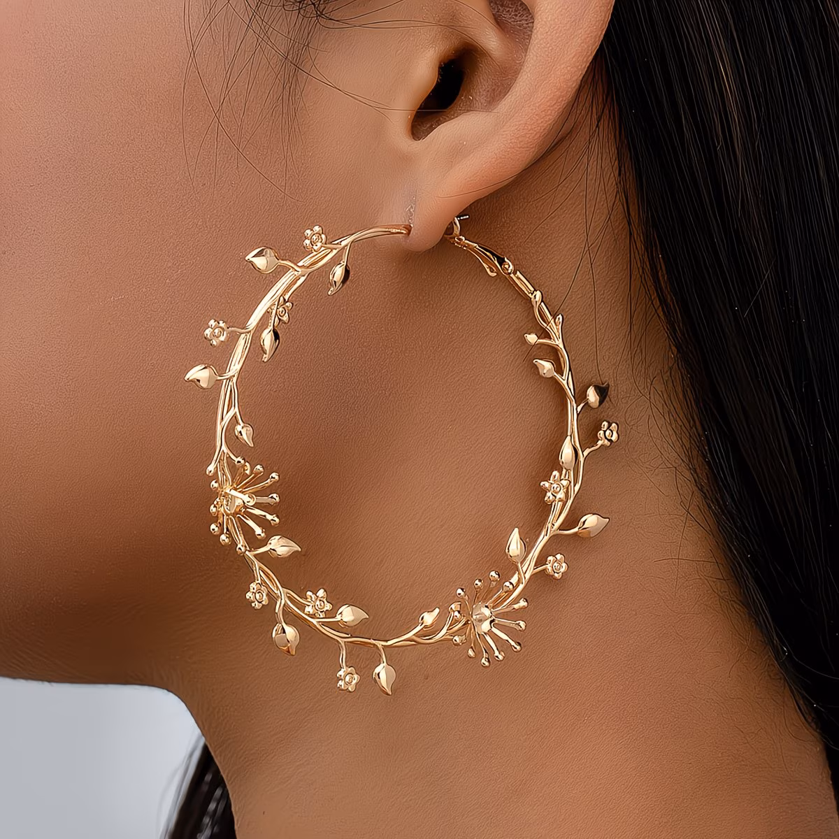  Flower Hoop Earrings