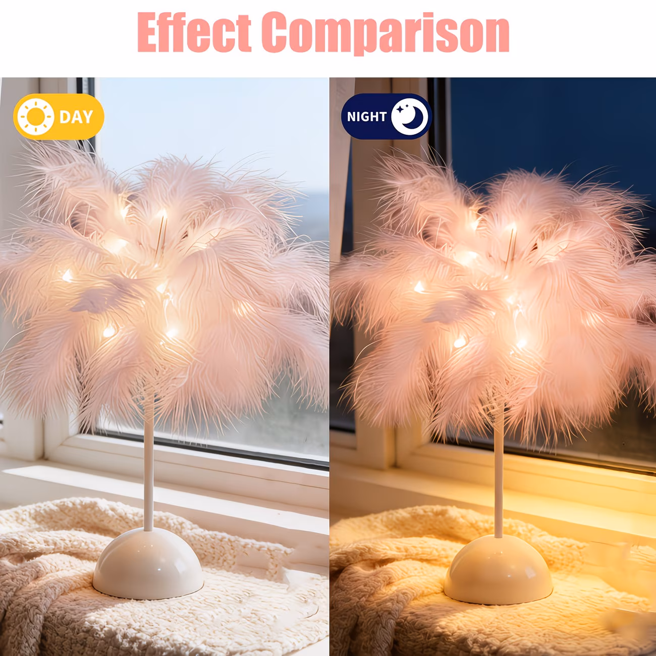 Pink Feather Lamp