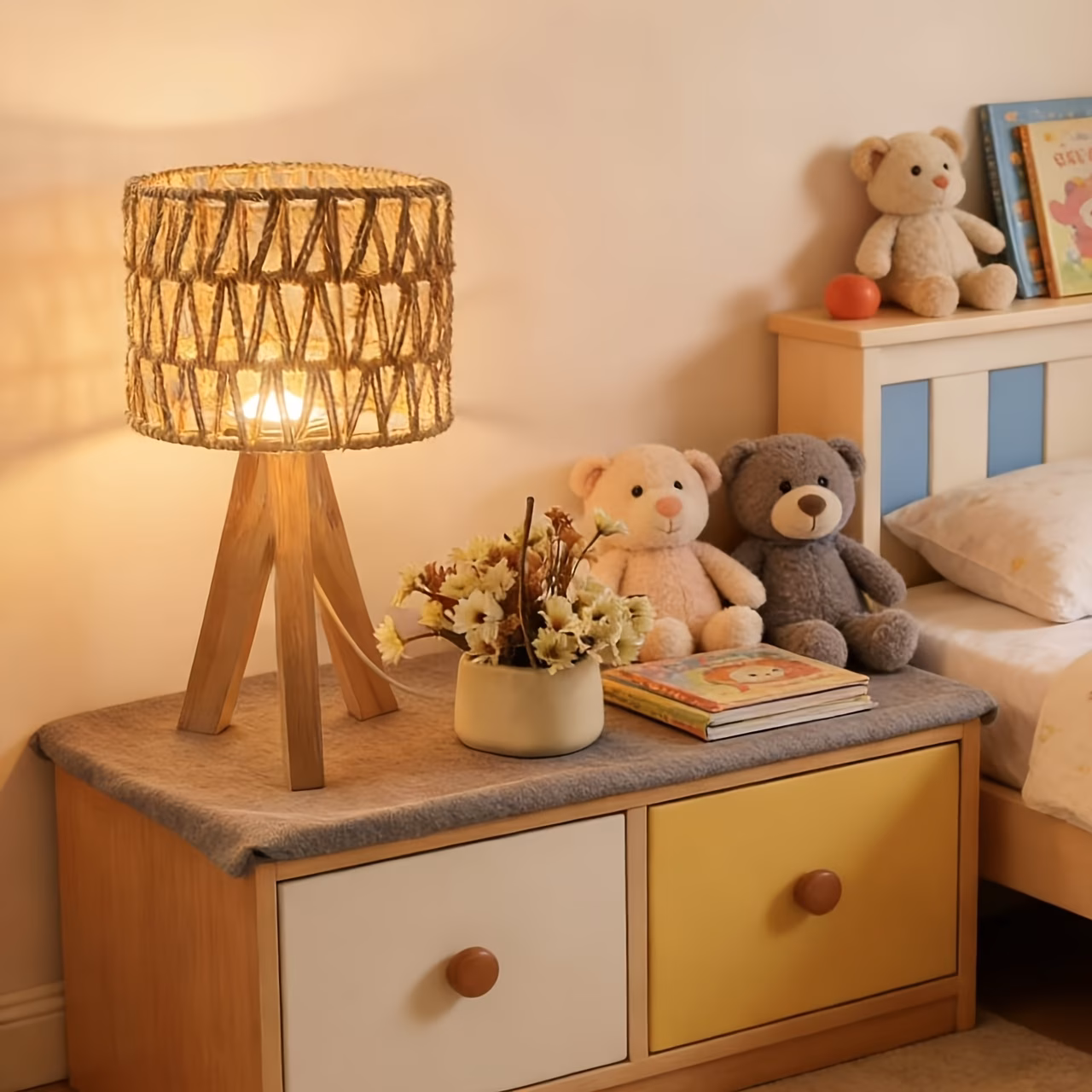 Rattan Woven Hollow Table Lamp