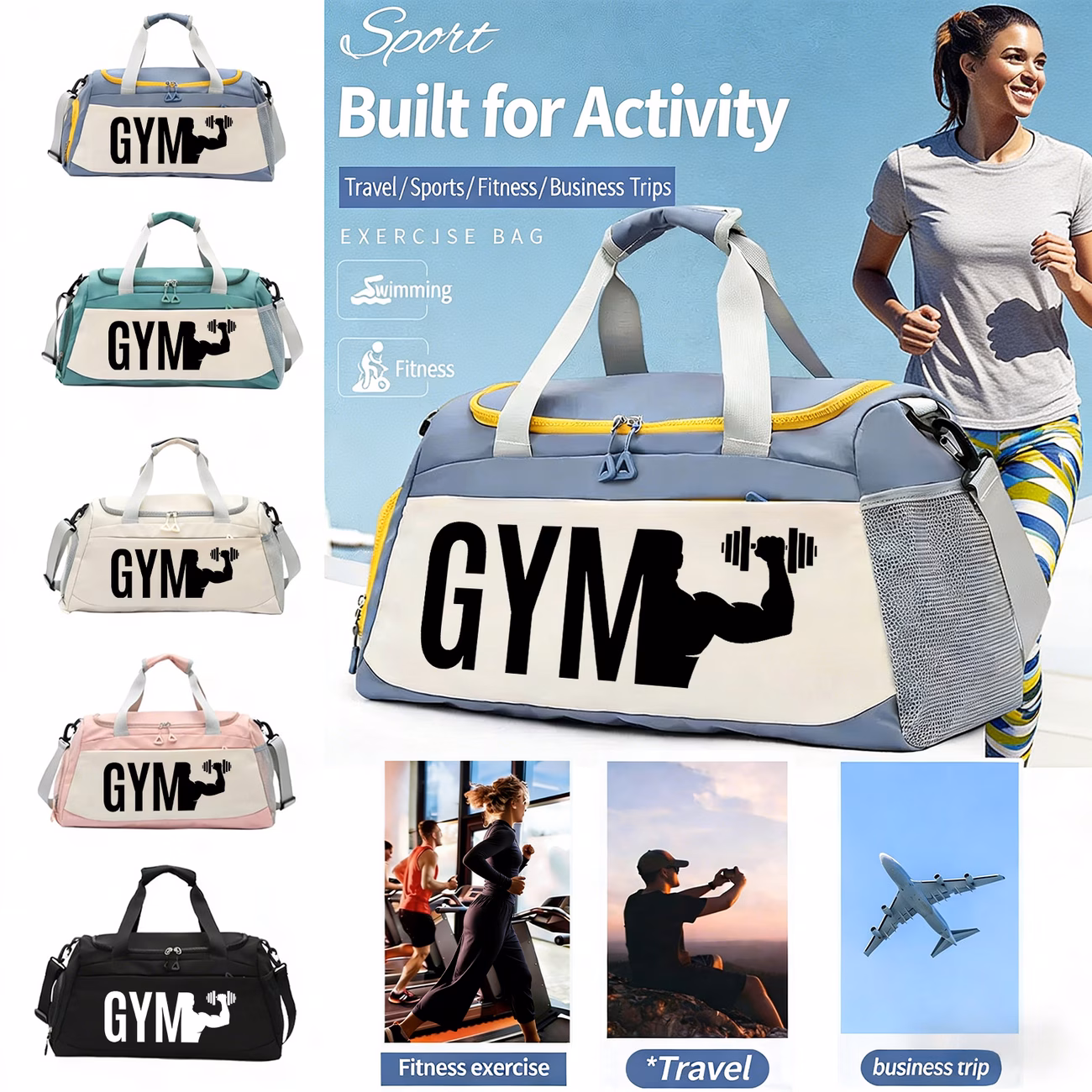 GYM Fitness Pattern Tote Bag