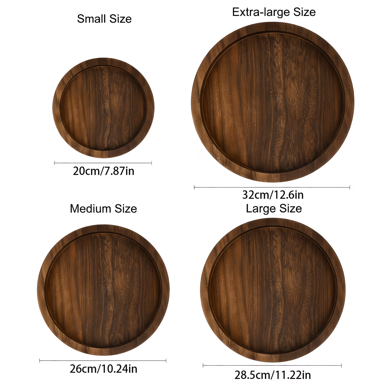 Round Wooden Serving Tray