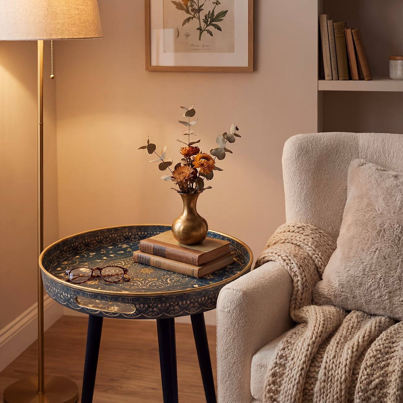 Marble Round Side Table