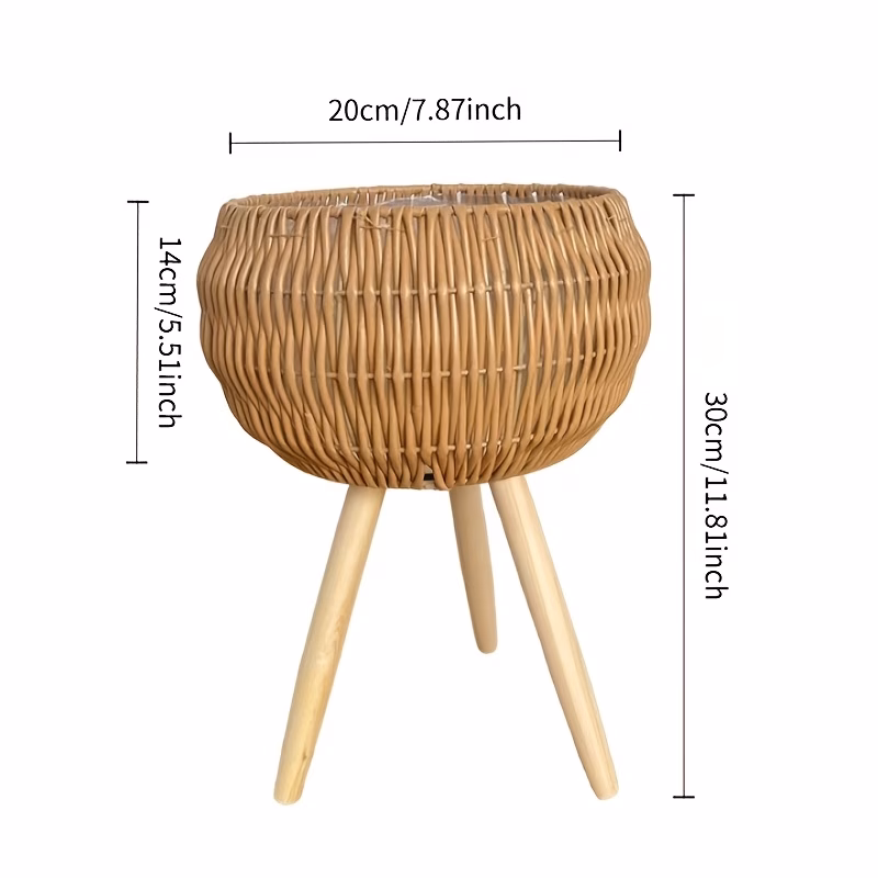  Boho Rattan Plant Pot Set