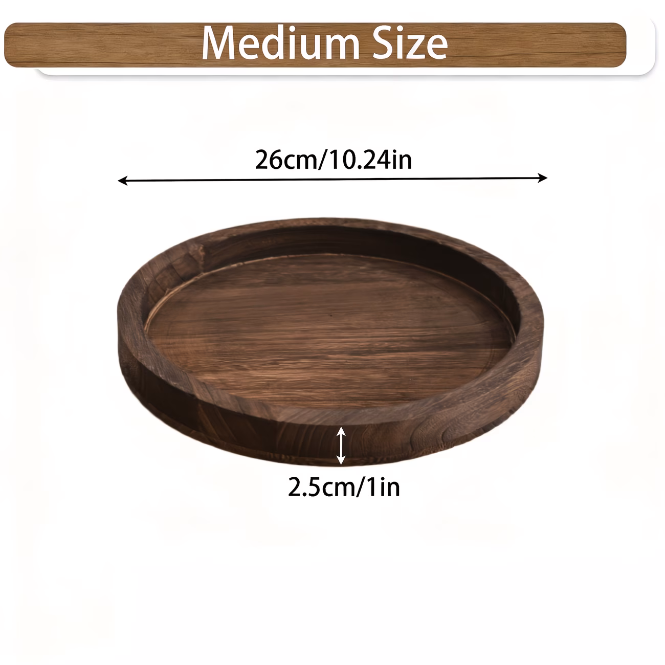Round Wooden Serving Tray