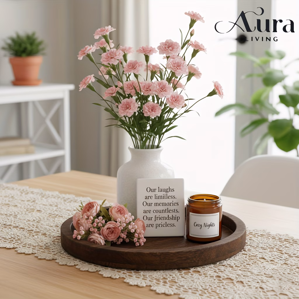 Round Wooden Serving Tray