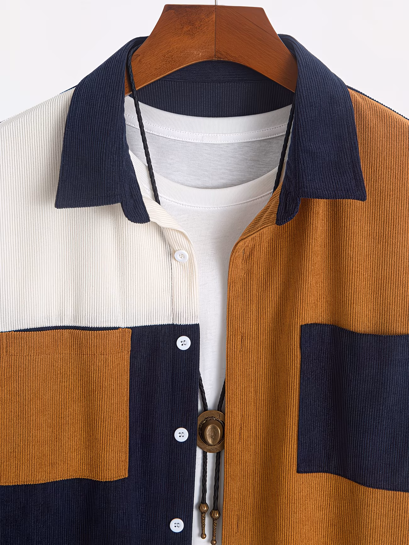  Patchwork Short-Sleeve Shirt