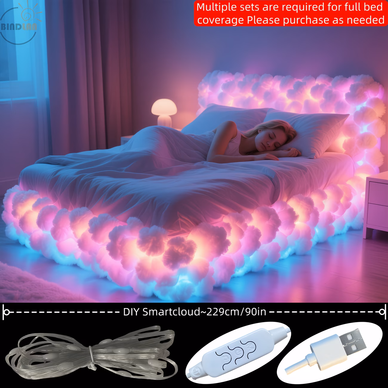 Thundercloud Light Smart Bed Frame Lamp