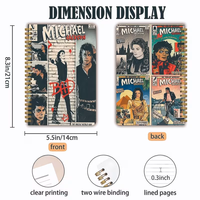 1 Set of Stage King Themed Cover Spiral Coil Notebook