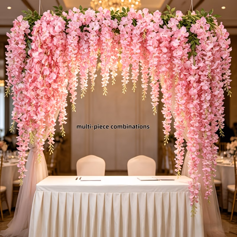 Pink Artificial Wisteria Vine Set with Ties