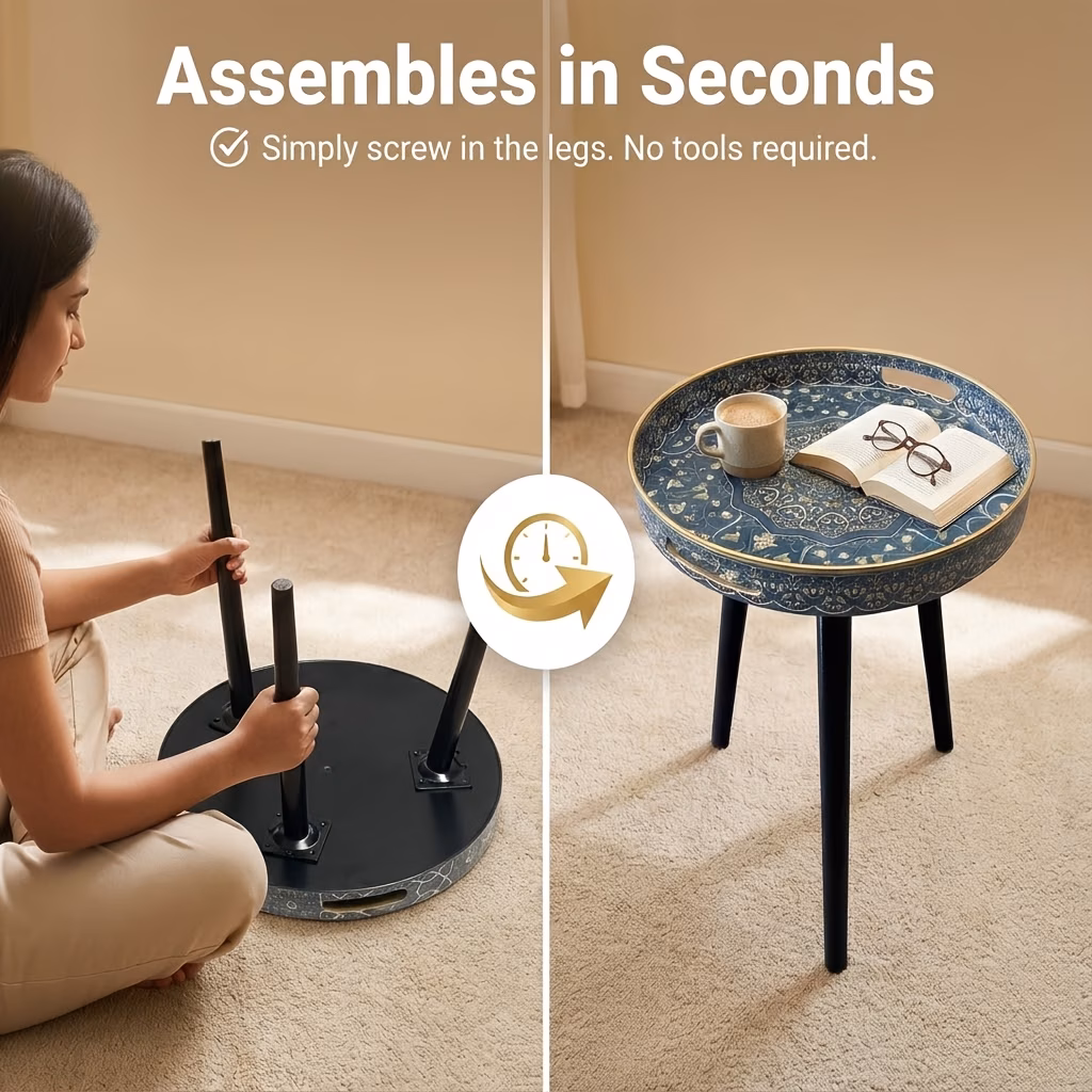 Marble Round Side Table