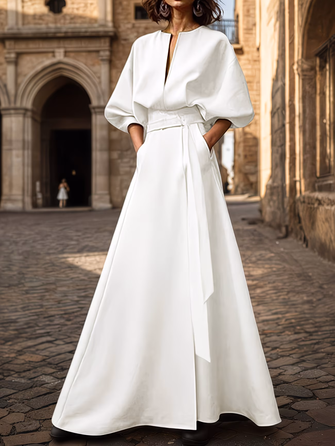  A-Line Slit Long Dress