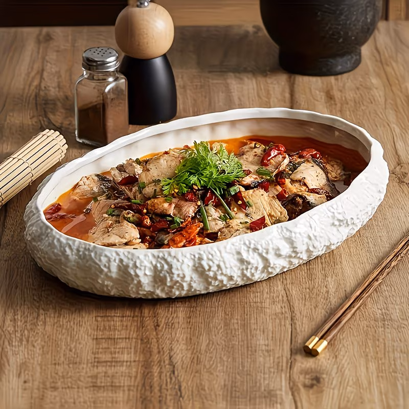 Plates with Rock Pattern
