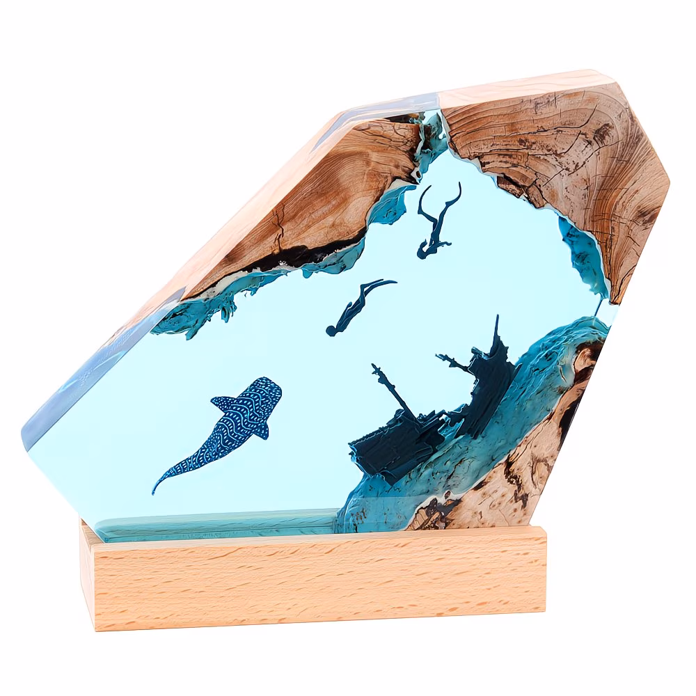 Wood Resin Dimmable Night Lights