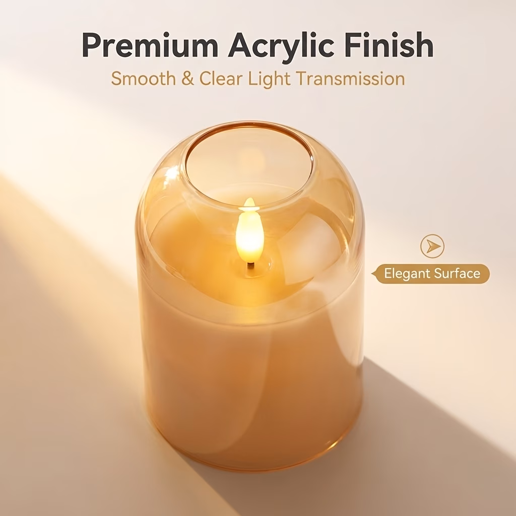 Set of 3 Golden Flameless Battery-operated Candles