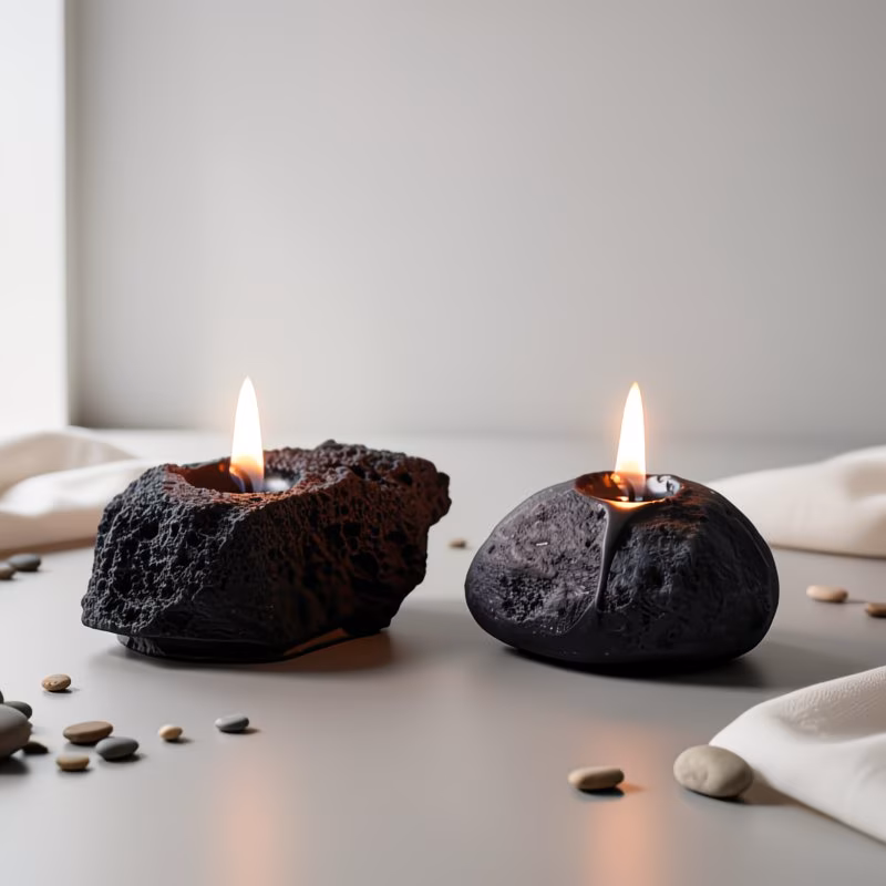  Stone Candle Set