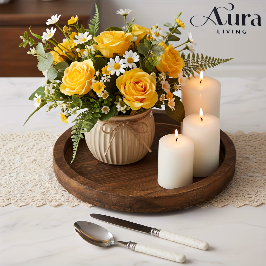 Round Wooden Serving Tray