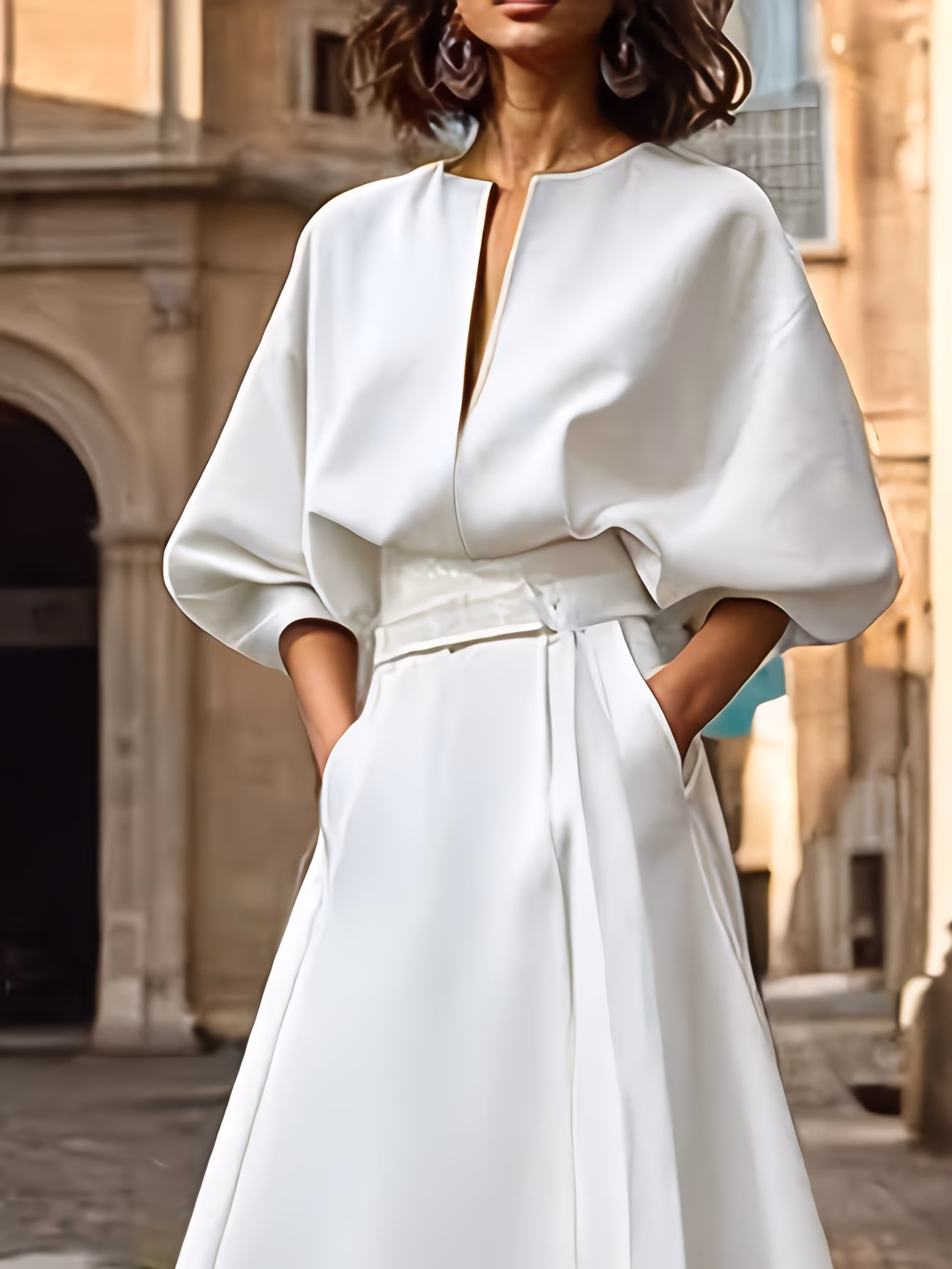  A-Line Slit Long Dress