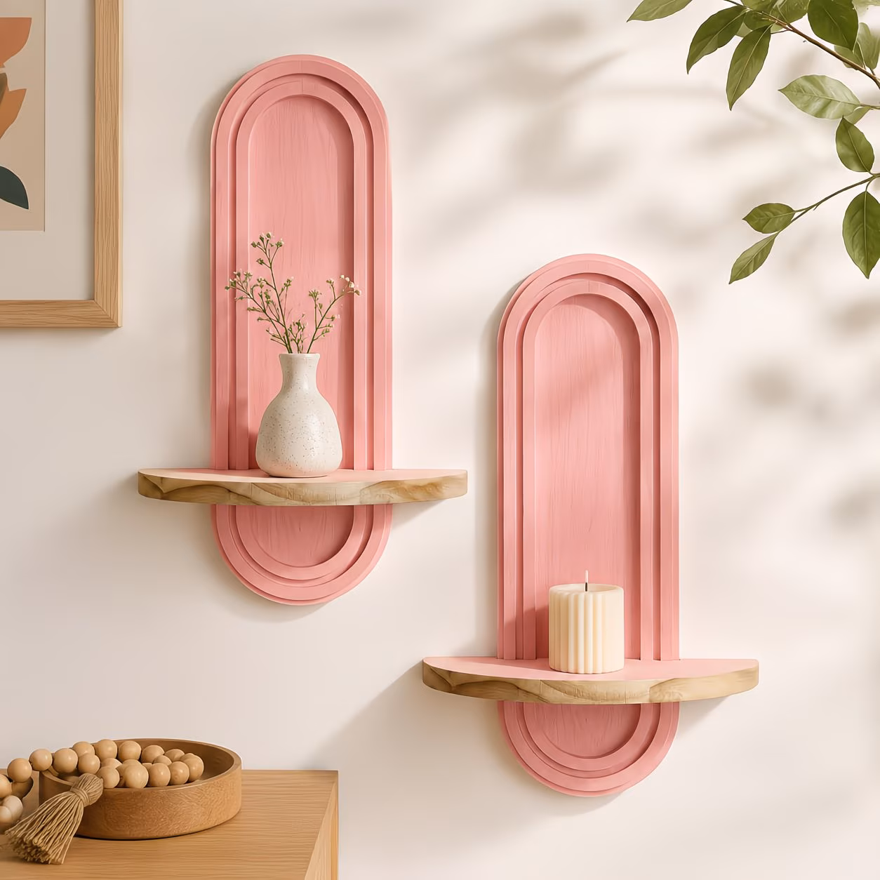 Wood Floating Wall-Mounted Shelf