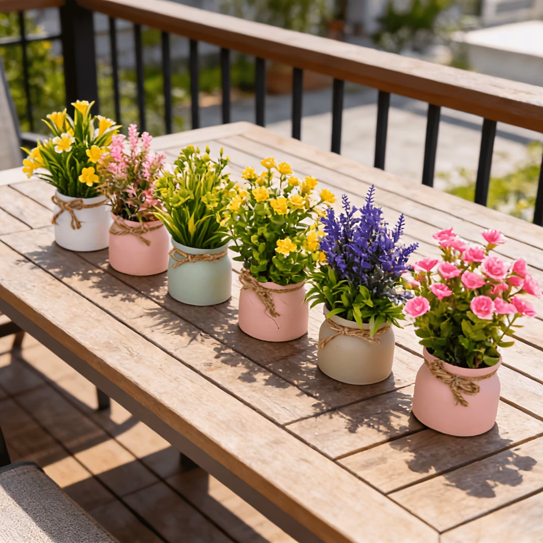 Artificial Flowers in Small Pot