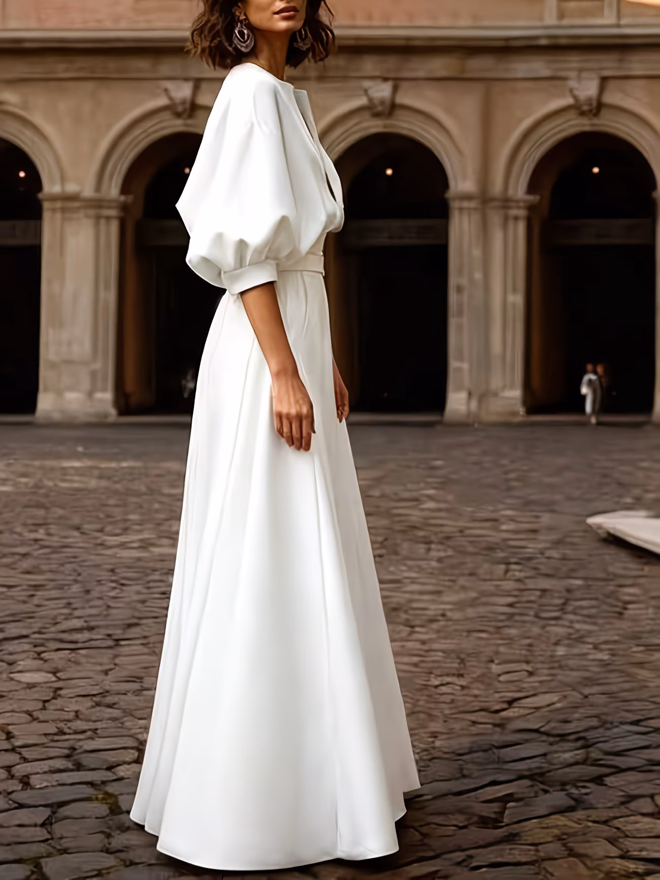  A-Line Slit Long Dress