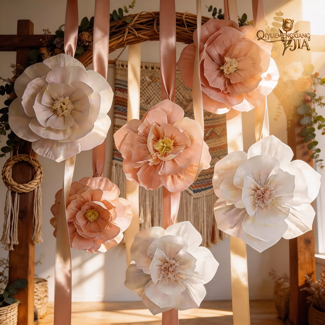8pcs Large Size -Colored Paper Flowers