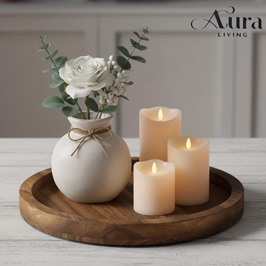 Round Wooden Serving Tray