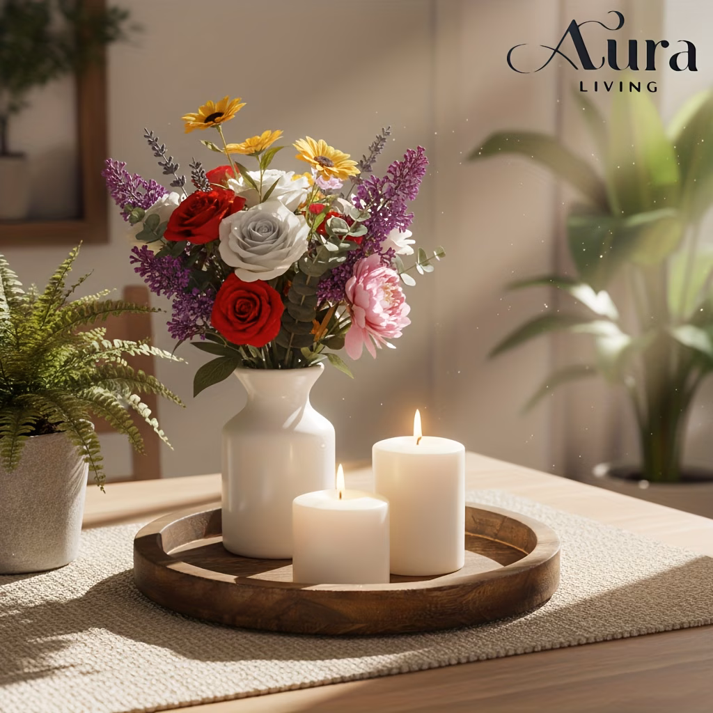 Round Wooden Serving Tray