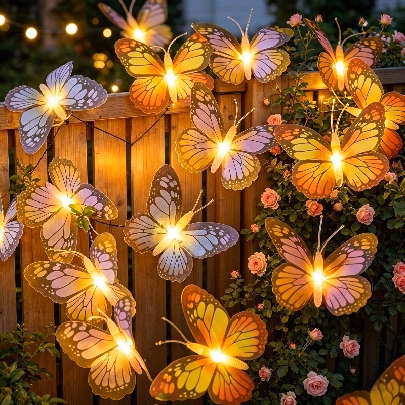 Solar Butterfly String Lights