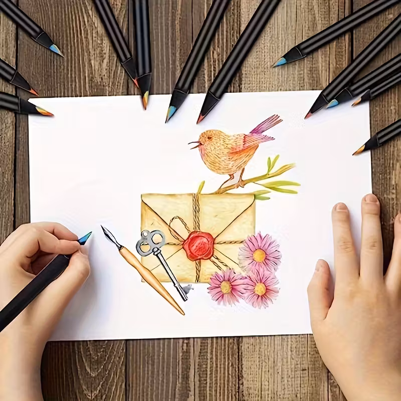 12 Rainbow Colored Pencils with Magical Gradient Colors