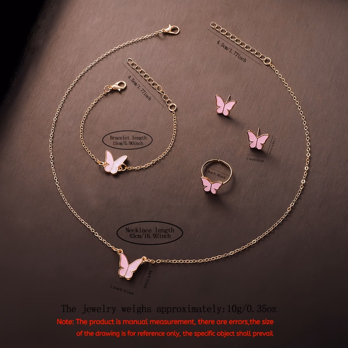 Watch Necklace Bracelet Ring Earring Set 