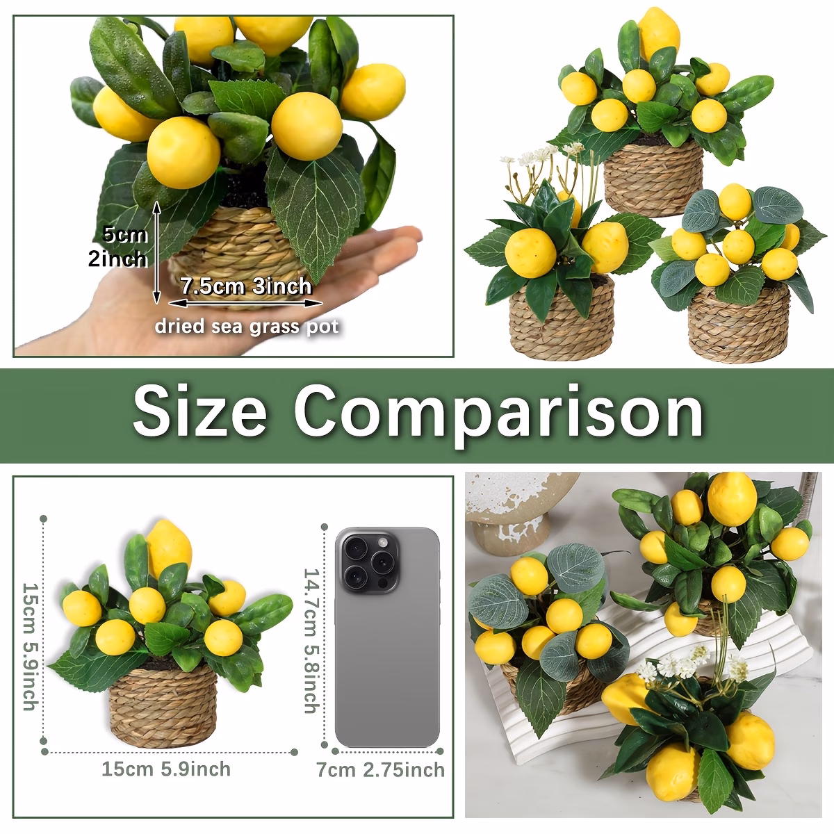  Artificial Lemon Tree with Potted Plant