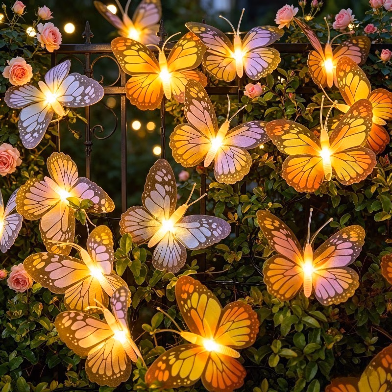 Solar Butterfly String Lights