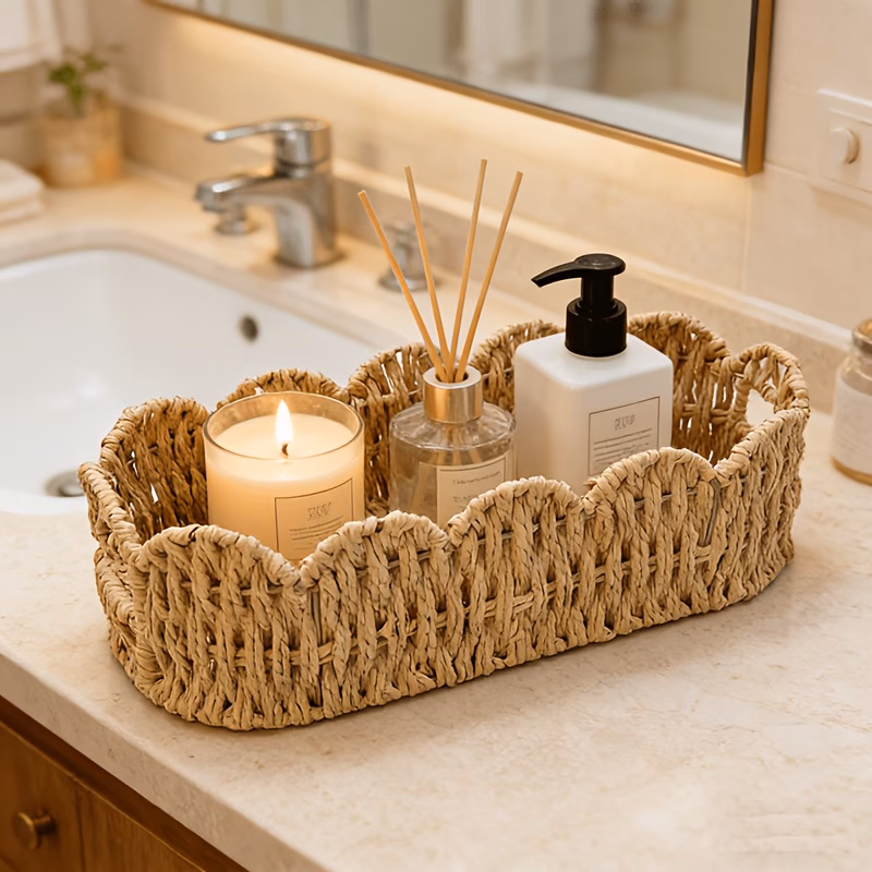  Oval Lace-Woven Storage Basket