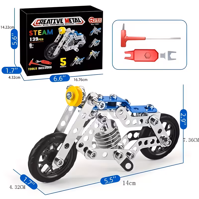 Erector Set Motorcycle Stem Building Toys 