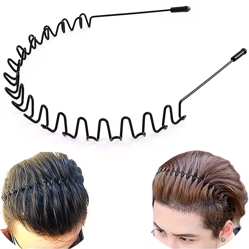 Black Wave Metal Headband 