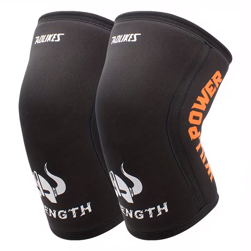 A Pair of Knee Support Braces for Weightlifting
