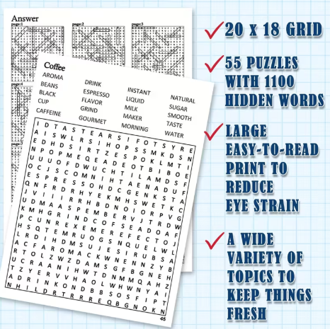 1100 Words Large Print Word Search Puzzles Book