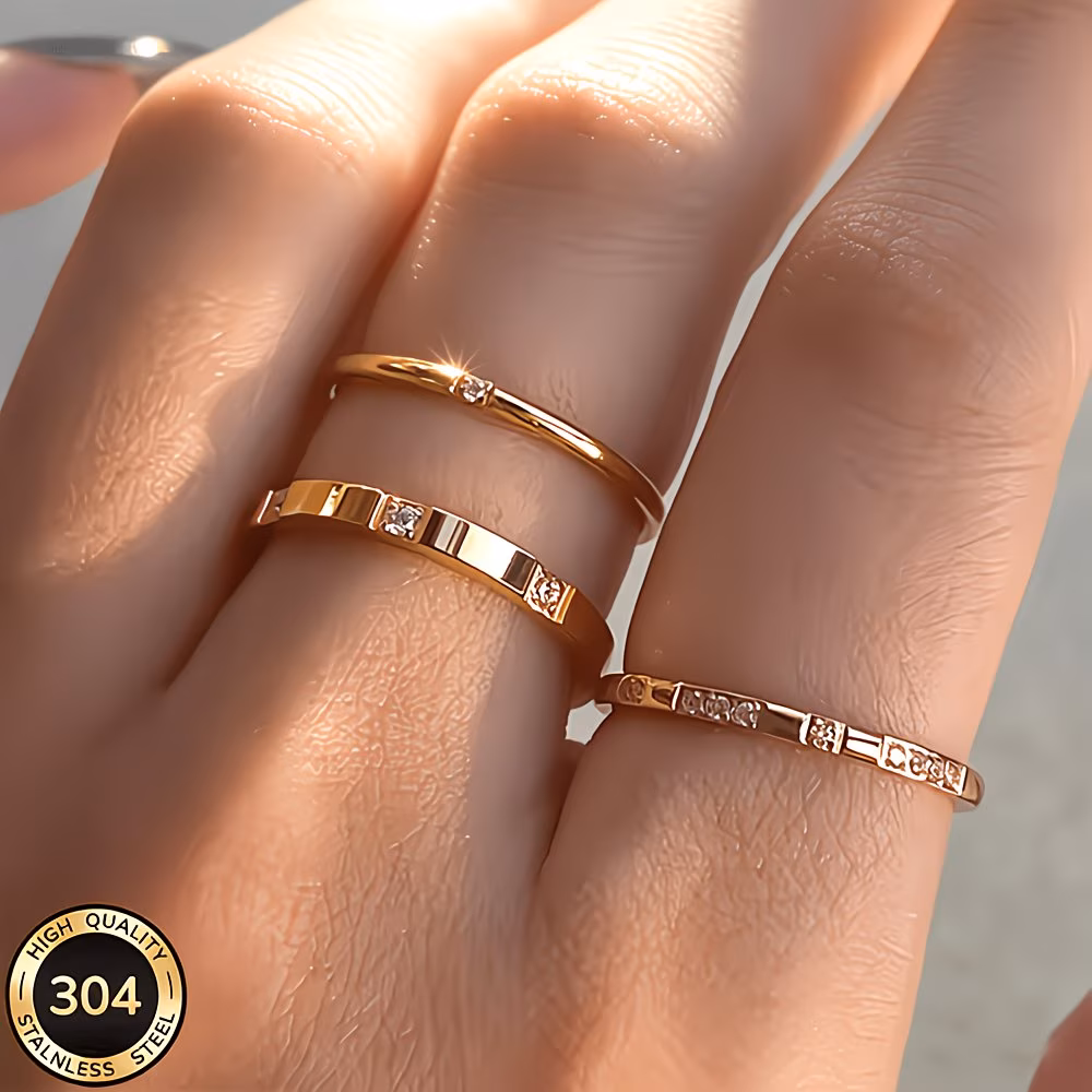  Gold-plated Stackable Rings