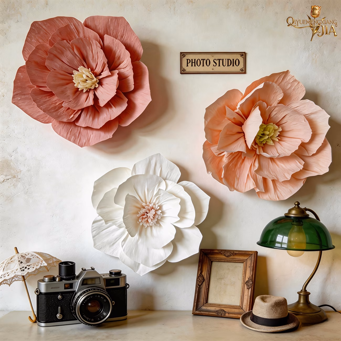 8pcs Large Size -Colored Paper Flowers